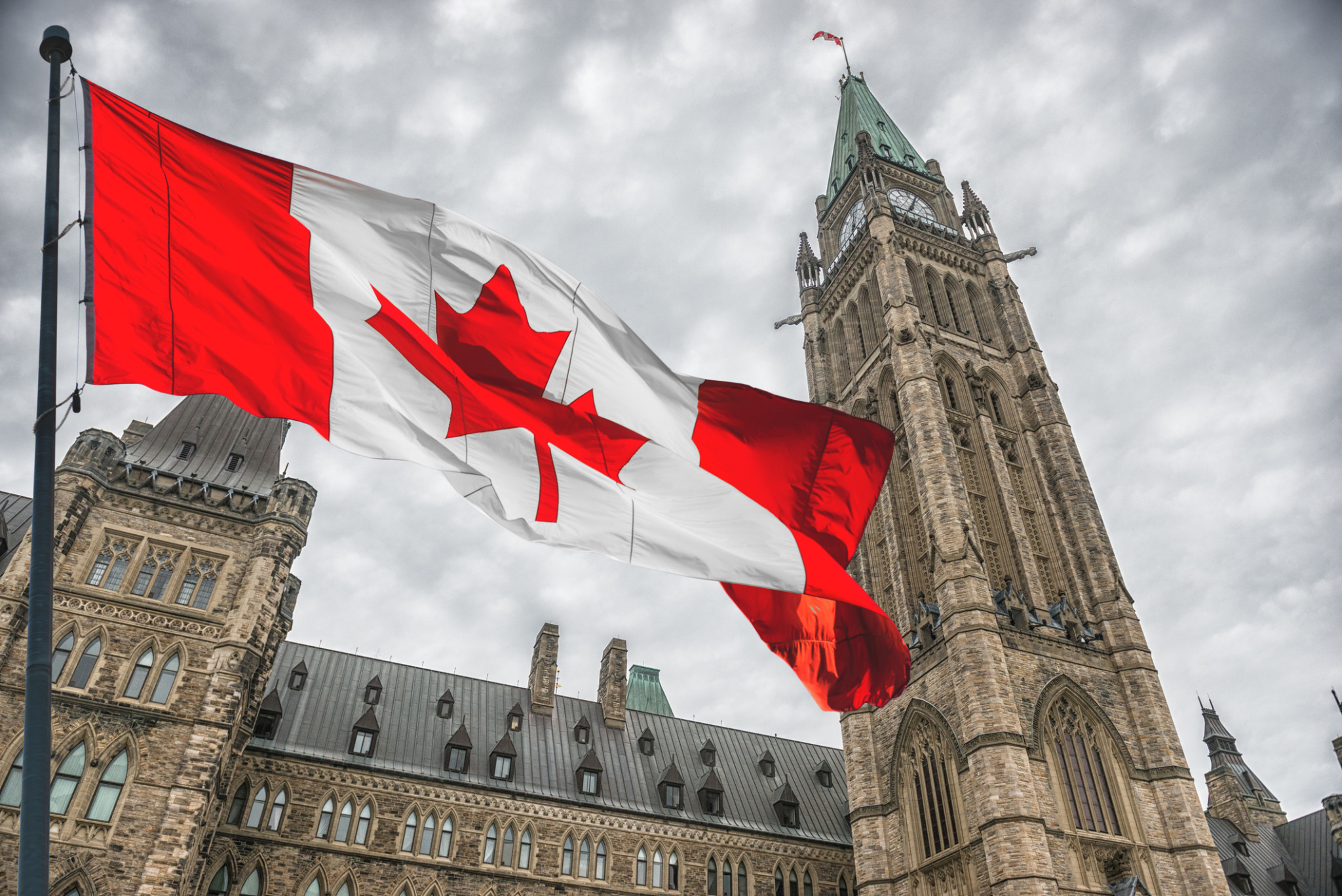 Canadian Parliament with flags — National Distribution Program